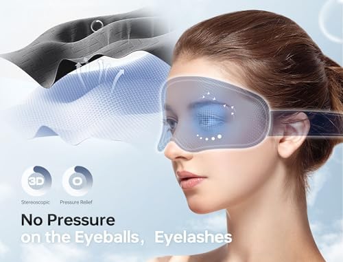 Sleep Mask with Headphones Bluetooth 5.4, TOPOINT 3D Eye Mask Blackout Breath Silk for Side Sleepers Women Men, Sleep Headphones Earphones HD Speaker Microphone for Travel Meditation Gift, CPAP Users - Image 3
