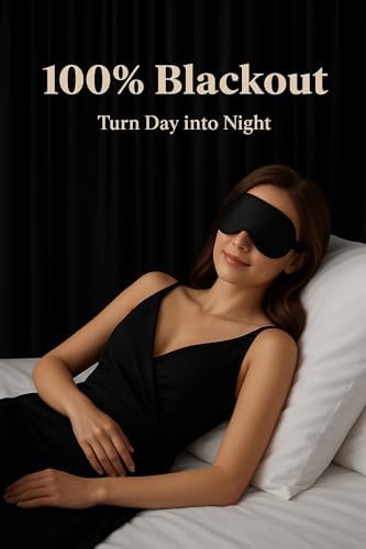 3D Comfortable Sleep Mask, Black, Ultra Soft Light Blocking Eye Cover for Men and Women, Eyelash Friendly Design - Image 2