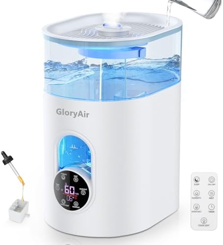 Humidifiers for Bedroom Large Room -GloryAir 6L Cool & Warm Mist Humidifier by PeaceCozinessComfortable