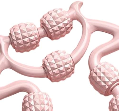 Massage Roller Nine Wheels Muscle Roller with 360 Degree Rotating Clamp Adjustable Eva Pp Handle Body Relaxer Suitable for Fitness Runners Swimmers, Pink - Image 2