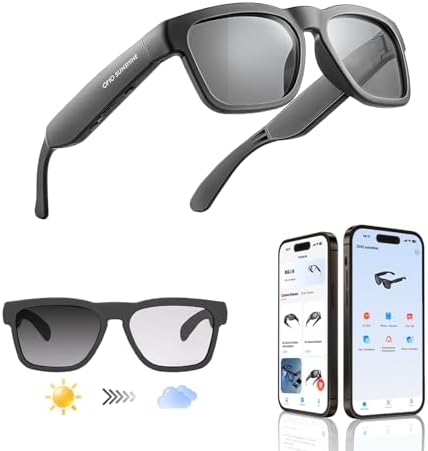 OHO AI Smart Glasses, Photochromic Z87+ Audio Open‑Ear Bluetooth Sunglasses by OhOsunshine
