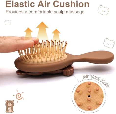 Toddler Hair Brush for Baby, Bear Air Cushion Brush - Brown - Image 5