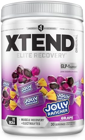 Xtend Original BCAA Powder with Zero Sugar, Jolly Rancher Grape, 30 Serv by Xtend