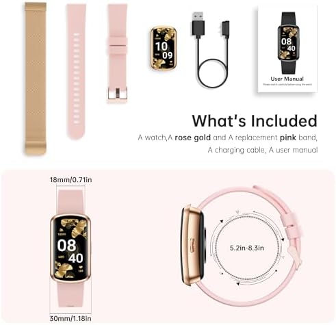 Health Fitness Tracker with 24/7 Heart Rate, Smart Watch with Blood Pressure and Blood Oxy-gen Monitor, Bulit-in 120+ Sport Mode, Sleep Tracking Waterproof Activity Tracker for Women Men - Image 6