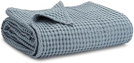 Comfy Cubs Waffle Weave Baby Blanket - 40” x 40” Cotton Blanket with Textured Design - Lightweight Swaddle for Bed, Crib, Stroller, or Couch - Soft Cover for Toddlers, Boys & Girls - Pacific Blue by ComfyCubs