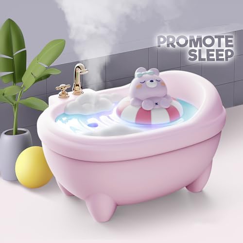 Small Mini Humidifier,Top Fill 340ml Portable Desktop Humidifier Diffuser with Cool Mist,20db Quiet,Easy Clean,7 LED Light, Auto Shut off,for Travel,Plants,Home,Office,Nursery, Women (Pink) - Image 6
