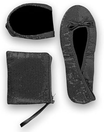 Stylish Foldable Ballet Flats for Women Portable Roll Up Travel Shoes for Wedding Bridesmaid Includes Carrying Pouch by Untssiw