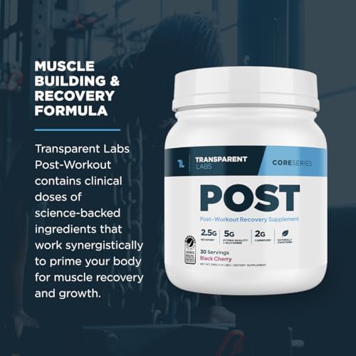 Transparent Labs Post - Post-Workout Recovery Muscle Builder with L-Glutamine, Beta-Alanine and BetaPure Betaine Anhydrous for Muscle Recovery and Muscle Building - 30 Servings, Black Cherry - Image 4