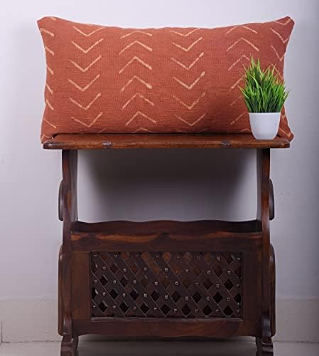 Trade Star 100% Cotton Lumbar Modern Rustic Sofa Decoration Cover Handloomed Cushion Cover Boho Pillow Cases Throw Pillow Cover (Rust Phoenix 12X24 INCHES) - Image 2