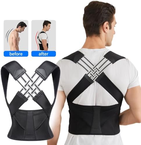 VOKOKOYA Posture Corrector for Women and Men,Adjustable Shoulder Straightener,Back Support Brace,Upper Spine scoliosis, hunchback Black X-Large - Image 2