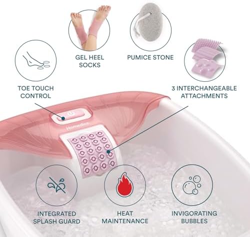 Homedics Bubble Bliss Deluxe Footbath Gift Set Maintain Heat Foot Spa - Image 3