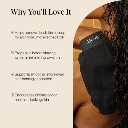 Kitsch Exfoliating Glove – Exfoliating Mitt - 2pc Black & Terracotta - Image 5