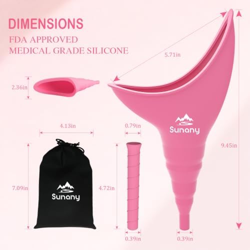 Female Urination Device, Reusable Female Urinal Silicone Women Pee Funnel | Women to Pee Standing Up, The Perfect Companion for Camping,Travel travel outdoor, folds compact, easy rinse - Image 4