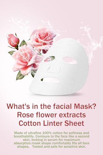 IREV Face Masks Skincare, Spa Sheet Mask, Facial Masks for Women Skin Care, Beauty Rose Sheet Masks, Bulk Face Mask Skin Care, Beauty Masks Gifts, Hydrating Face Masks, Facial Masks 10 Sheets - Image 6