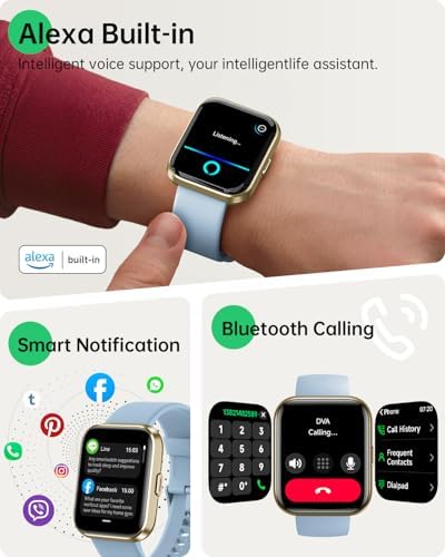 Smart Watch (Android & iPhones), 1.83" HD Alexa Built-in Smart Wacthes for Women Men With Heart Rate Monitor, Sleep/Step Tracker, 120+ Sport Modes Fitness Watch for Women, IP68 Waterproof Sport Watch - Image 2
