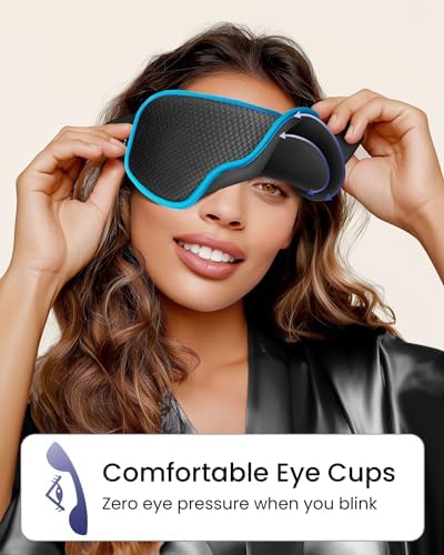 WAOAW Sleep Mask for Men Women: Blackout Eye Masks for Sleep - 3D Breathable Soft Comfortable Eye Mask for Travel - Adjustable Light Blocking Night Masks for Sleeping - Image 2