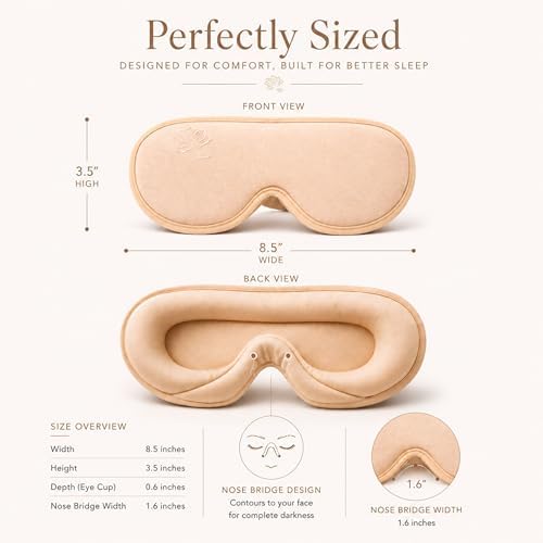 Anemone Contour Sleeping Mask for Women – Softer Than Silk Eye Masks for Sleep, Complete Blackout, Zero Eye Pressure Fit, Lightweight, Eye Care, Travel Essentials Included - Image 5