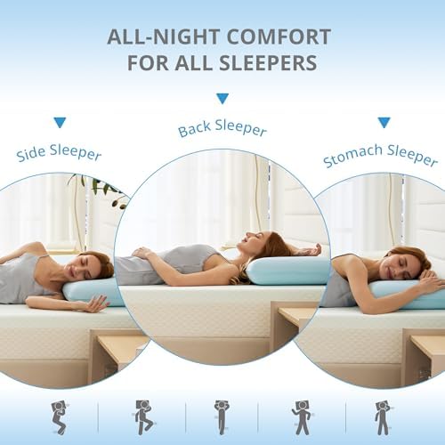 Cooling Gel Memory Foam Pillow for Hot & Side Sleepers, Neck Support, Blue - Image 6