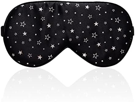 townssilk 100% silk sleep mask with adjustable strap,comfortable and super soft eye mask ultimate sleeping aid,blindford silver stars by townssilk