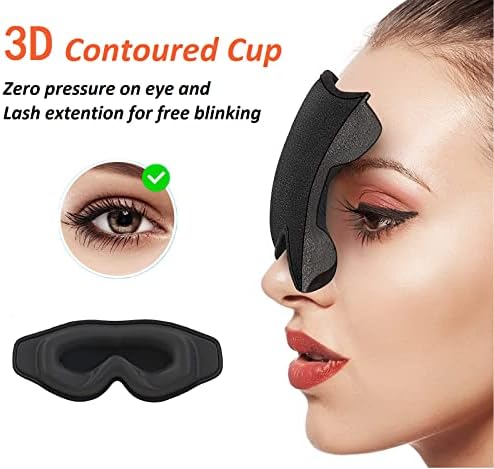 Sleep Eye Mask for Men Women, 3D Contoured Sleeping Mask, Soft Comfort Blindfold & Eye Cover for Flight Travel Yoga Nap - Image 2