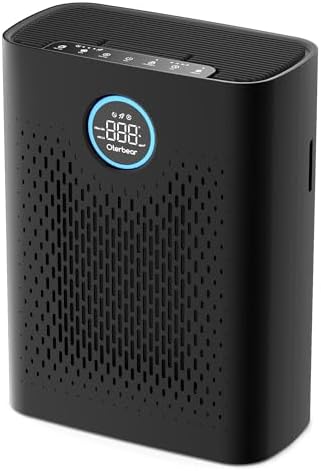 Air Purifiers for Home Pets Up to 3000Ft², Large Room Air Purifier with PM2.5 Air Quality Monitor, Sleep Mode, Air Purifiers for Bedroom Office for Allergies, Smoke, Dust, Pollen,8000B,Black by Oterbear