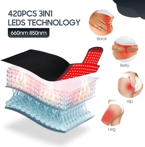 LITDUCK Body Red Light Therapy Mat, Eligible Red Light Therapy Blanket, 2in1 LEDs(660nm& 850nm), Premium Leather, Adjustable Timer & Intensity - Image 5