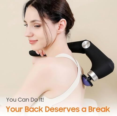 Massage Gun with 10 Replacement Heads, Massage Gun with Heat, Back Massager for Pain Relief Deep Tissue, Massager for Shoulder & Back Muscle Recovery, (Black) - Image 4