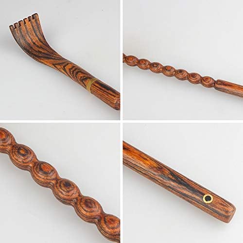 Tomorotec 100% Natural Bocote Wood Back Massager for Itching Relief, Long Sturdy Therapeutic Bamboo Back Scratchers, Body Relaxation Massager - Image 3