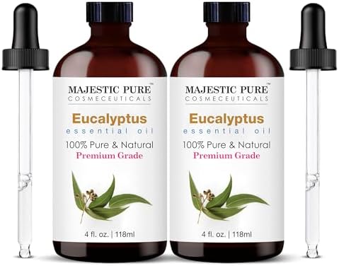 Majestic Pure Eucalyptus Essential Oil for Diffuser - 4 Fl Oz (Pack of 2) by BeautyandPersonalCare