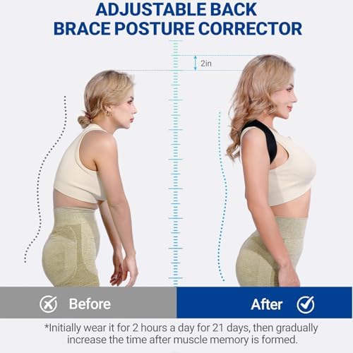 Posture Corrector for Women & Men, Adjustable Upper Back Brace Straightener - Image 2