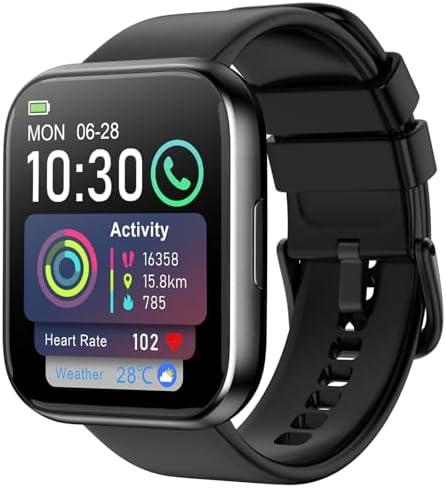 Smart Watch for Men - 1.85" HD 2026 Upgraded Fitness Tracker Bluetooth Call and Text Smartwatch with 7 Day Battery 5 ATM Waterproof Heart Rate Sleep Monitor 130+ Sport Modes for Android & iOS (Black) by Unknown