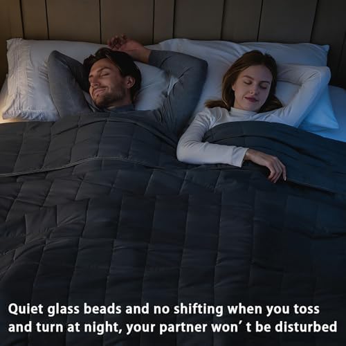 Weighted Blanket for Adults 20lbs, 78"x86", King Size Cooling Heavy Throw Blanket for 180-220lbs, Microfiber Soft Big Blankets Weighted Comforter, Grey - Image 2