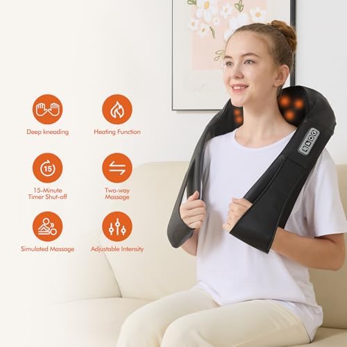 LAOBEN Neck and Shoulder Massager for Shoulder Massage and Neck Massage, Shiatsu Neck Massager with Heat, Shiatsu Back Massager for Office & Home Use, Birthday Gifts for Him Her (Parents/Friends) - Image 4