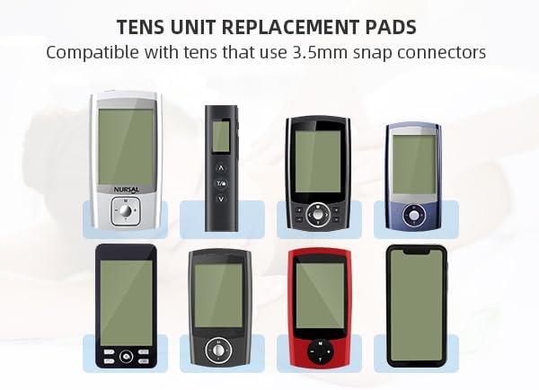 TENS Unit Electrode Pads NURSAL 20 Pack 3.5mm Snap EMS Replacement Pads for Electrotherapy Reuse More Than 30 Times, Compatible with MEDVICE,Belifu TENS Machine - Image 7
