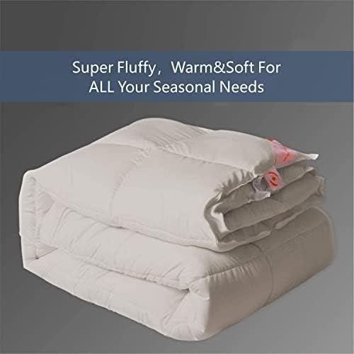 MAPLE DOWN Super King Size Comforter Duvet Insert-Down Alternative Comforter Qulited with Corner Tabs-Lightweight Fluffy Breathable Machine Washable (Light Brown, 120“x120“) - Image 2