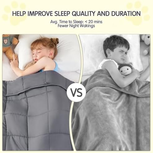 yescool Weighted Blanket 5 Pounds Cooling Weighted Lap Blanket, Grey Heavy Blankets for Sleeping, Weighted Throw Blanket Gift for 40-60lbs, 40"x60" - Image 2