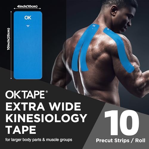 OK TAPE Extra Wide Kinesiology Tape for Shoulder, Back, Precut Strips - Image 2