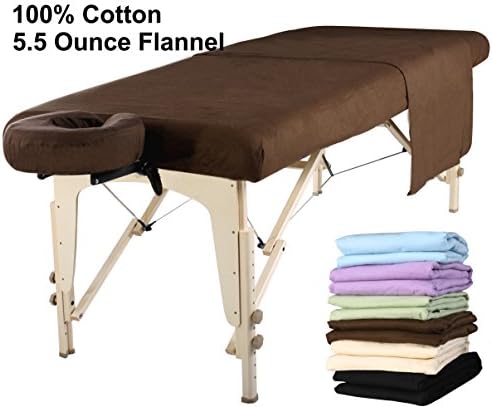 Master Massage 100% Cotton Flannel Sheet Set(3-pc Sheet Set) for Massage Table- Dark Chocolate (Pack of 2) - Image 3