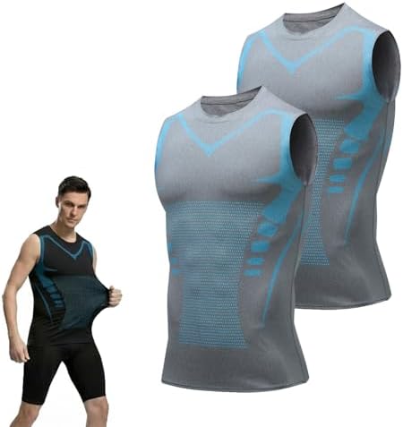 Compression Shirt Men, Men Shaping Sleeveless Vest, Sport Running Wicking Dry Fit Breathable Sleeveless Gym Shirt by Unknown
