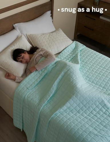 YnM 20lbs Weighted Blanket for Adults, Heavy Bed Throw Blanket with Cooling Glass Beads for All Season Use, Ideal for ~190lbs (60x80 Inches, Queen, Mint Green) - Image 3