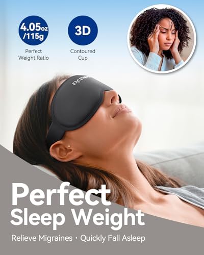 FACEMOON Sleep Mask for Men & Women – 3D Weighted Design, 100% Blackout, Extension Sleep Protector – Perfect for Airplane Travel, Camping, Road Trips & Long Flights, Contoured Eye Cover - Image 3