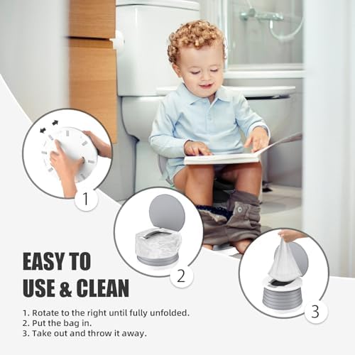 Portable Potty for Toddler Travel Foldable Car Potty Seat for Boys Girls - Image 4
