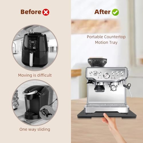 360°Rolling Tray Bamboo Appliance Slider for Breville Espresso Machine - Image 3