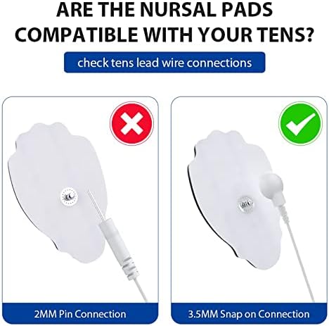 TENS/EMS Unit Replacement Pads NURSAL 20 Pack 3.5mm Snap Electrode Patches for Electrotherapy, Reusable Self-Adhesive Electrodes Pads, Compatible with Belifu, AVCOO, MEDVICE TENS (White) - Image 2