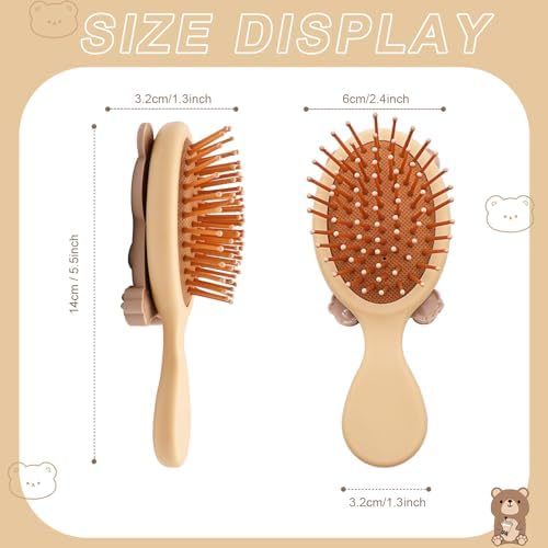 Toddler Soft Massage Comb - Mini Hairbrush for Thick, Curly, Thin, Long or Short Hair, Ideal for Travel (Beige) - Image 5