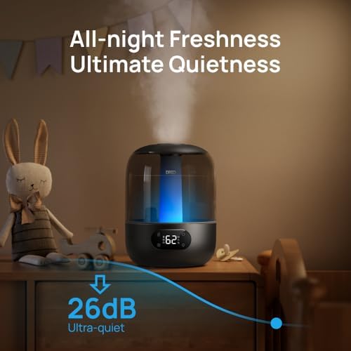 DREO 3L Humidifiers for Bedroom, 30H Runtime, 26 dB Quiet, Black - Image 3
