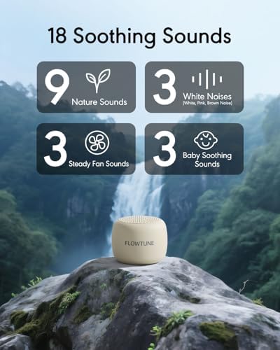 FLOWTUNE Sound Machine White Noise Machine for Baby Adults, 18 Non-looping Sounds, Timer, Memory Function, Portable Sleep Sound Therapy Gift (Putty) - Image 2