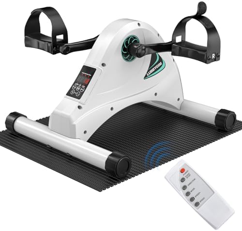 Under Desk Bike Pedal Exerciser for Seniors, LUBBYGIM Mini Exercise Bike for Physical Therapy, Electric Motorized Foot Pedal Machine for Arm and Leg Fitness, 6 Speed Levels by LUBBYGIM