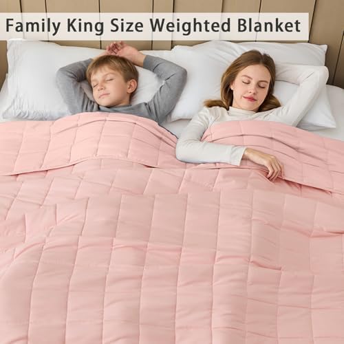 Weighted Blanket for Adults 20lbs, 80"x87", King Size Cooling Heavy Throw Blanket for 180-220lbs, Microfiber Soft Big Blankets Weighted Comforter, Pink - Image 3