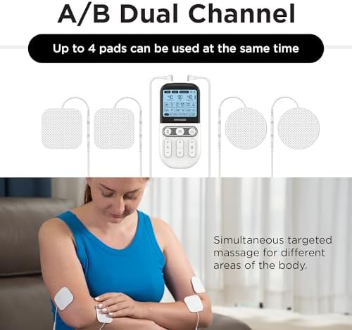 4 in 1 - D.I.Y & Tens Unit & EMS & Massage Muscle Stimulator, Dual Channel TENS Units Therapy Machine for Pain Relief, FDA Cleared Rechargeable Electronic Pulse Massager, with 12pcs Electrode Pads. - Image 5